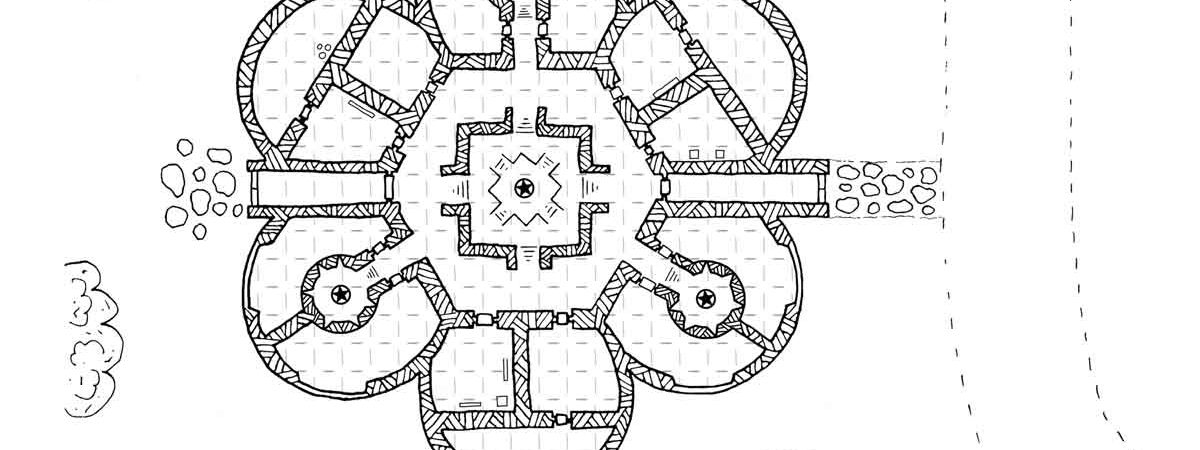 Primula temple, rpg map,floor plan , kosmic dungeon