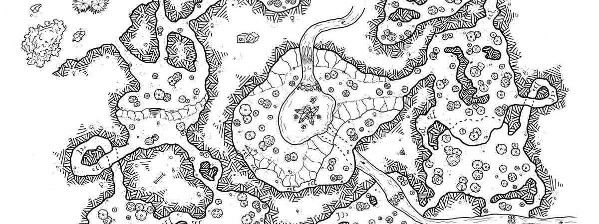 Mycelia's grotto, cavern rpg map with