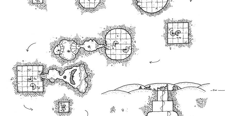 side view burried tower, rpg map